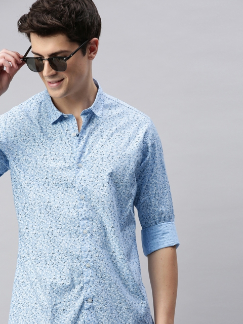 

Mast & Harbour Men Blue Regular Fit Printed Casual Shirt