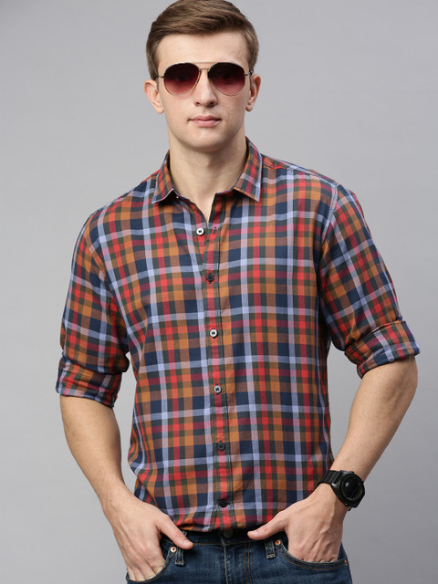 

Mast & Harbour Men Multicoloured Slim Fit Checked Casual Shirt, Multi