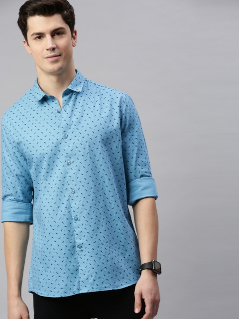 

Mast & Harbour Men Blue Regular Fit Printed Casual Shirt