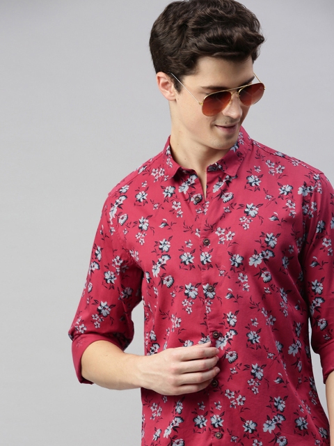 

Mast & Harbour Men Red Regular Fit Printed Casual Shirt