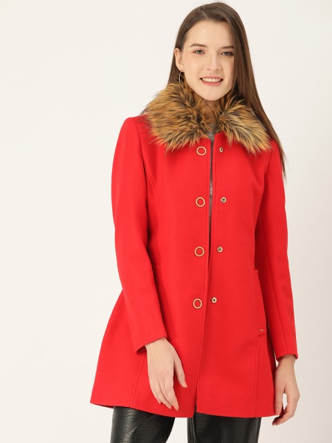 

Okane Women Red Solid Coat