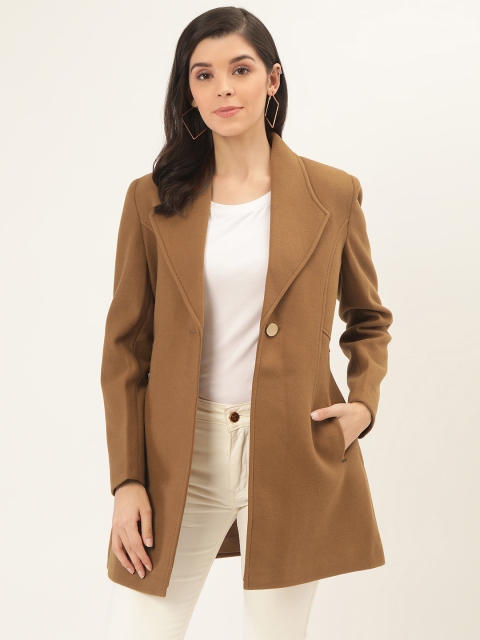 

Okane Women Brown Solid Overcoat