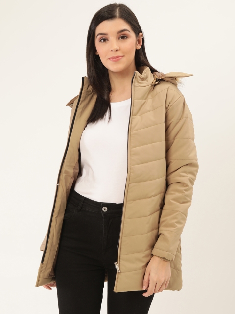 

Okane Women Beige Solid Parka Jacket