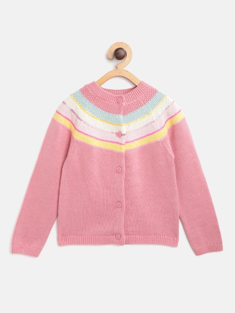 

Marks & Spencer Girls Pink Striped Cardigan Sweater with Sequinned Detail