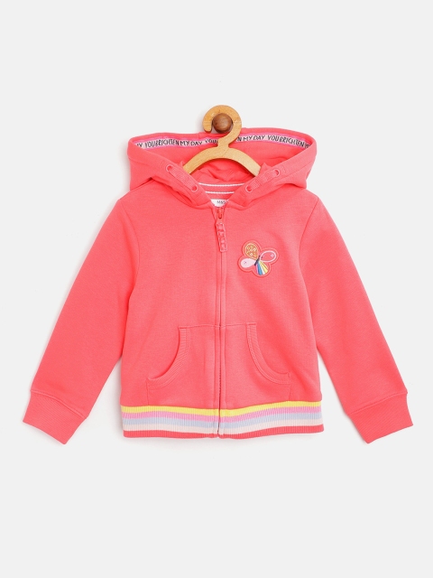 

Marks & Spencer Girls Coral Pink Solid Sustainable Hooded Sweatshirt