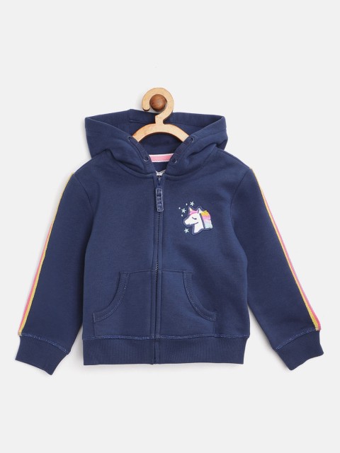 

Marks & Spencer Girls Navy Blue Shimmer Detail Sustainable Hooded Sweatshirt