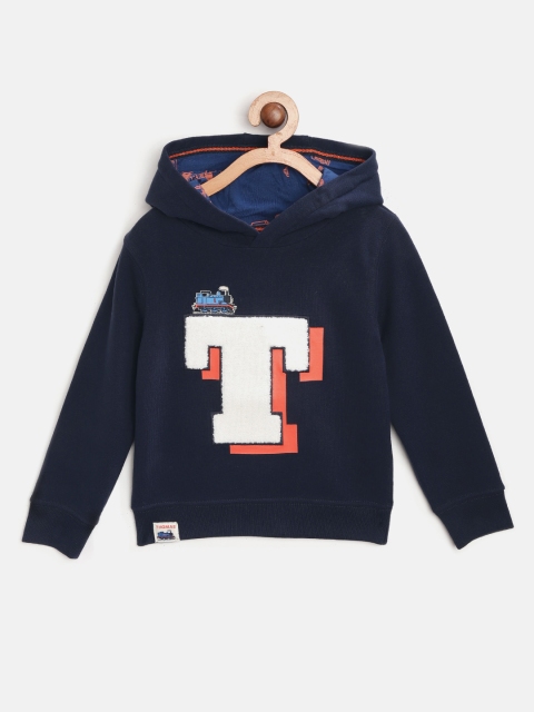 

Marks & Spencer Boys Navy Blue & White Applique Hooded Sweatshirt