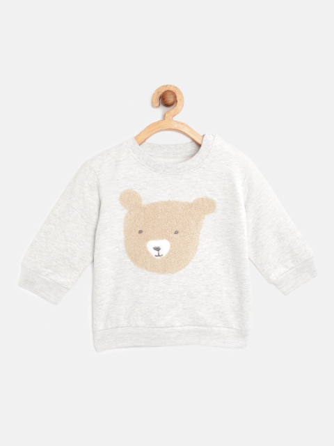 

Marks & Spencer Kids Grey Melange & Beige Teddy Bear Applique Sweatshirt