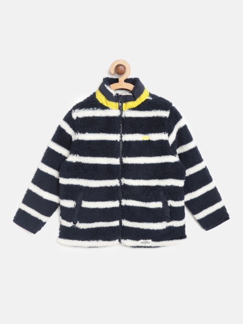 

Marks & Spencer Boys Navy Blue & Striped Faux Fur Tailored Jacket