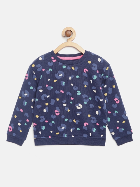 

Marks & Spencer Girls Navy Blue & Pink Printed Sweatshirt