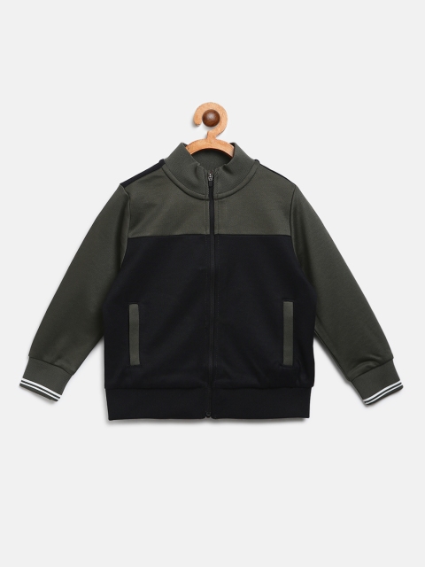 

Marks & Spencer Boys Black & Olive Green Colourblocked Sweatshirt