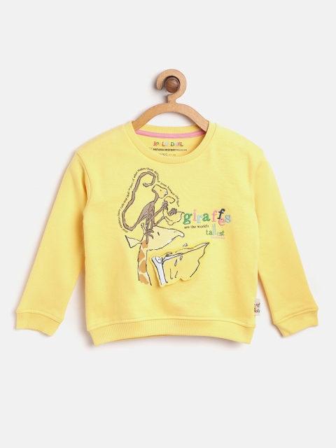 

Marks & Spencer Girls Yellow & Black Quirky Print Pullover with Applique Detail