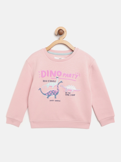 

Marks & Spencer Girls Peach-Coloured Printed Sweatshirt
