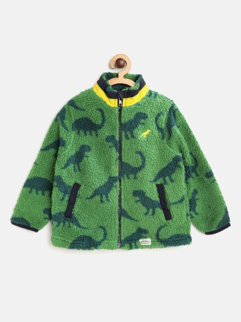 

Marks & Spencer Boys Green Dinosaur Printed Cardigan Sweater