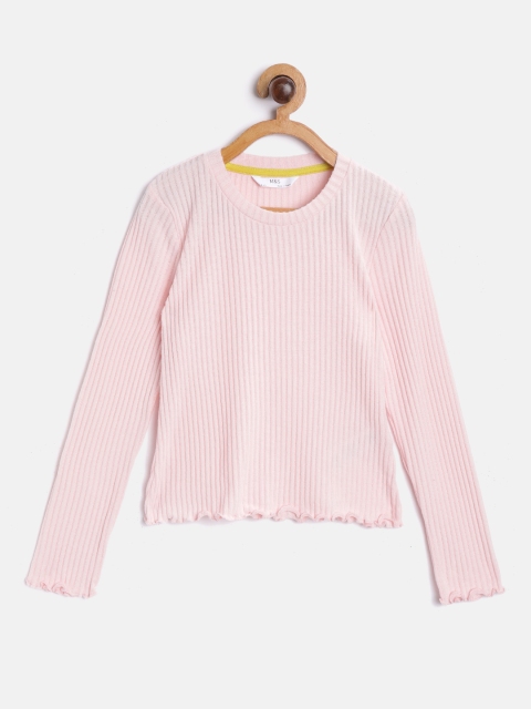 

Marks & Spencer Girls Pink Self-Striped Top