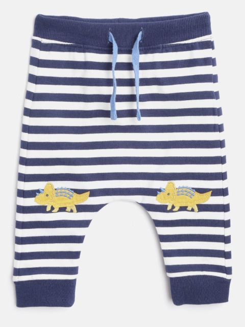 

Marks & Spencer Kids Navy & White Striped Drop Crotch Joggers, Navy blue