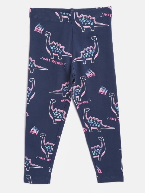 

Marks & Spencer Girls Navy & Pink Dinosaur Print Leggings, Navy blue