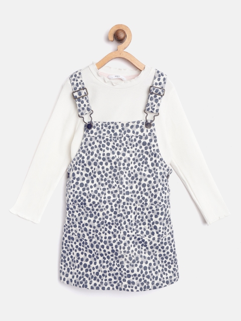 

Marks & Spencer Girls Grey Printed Pinafore Dress, Navy blue