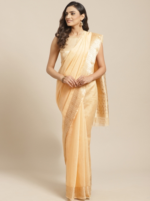 

Saree mall Beige Woven Design Saree
