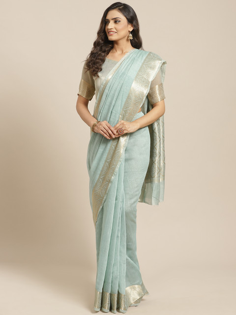 

Saree mall Blue Woven Design Saree