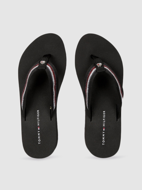 

Tommy Hilfiger Women Black Embellished Thong Flip-Flops