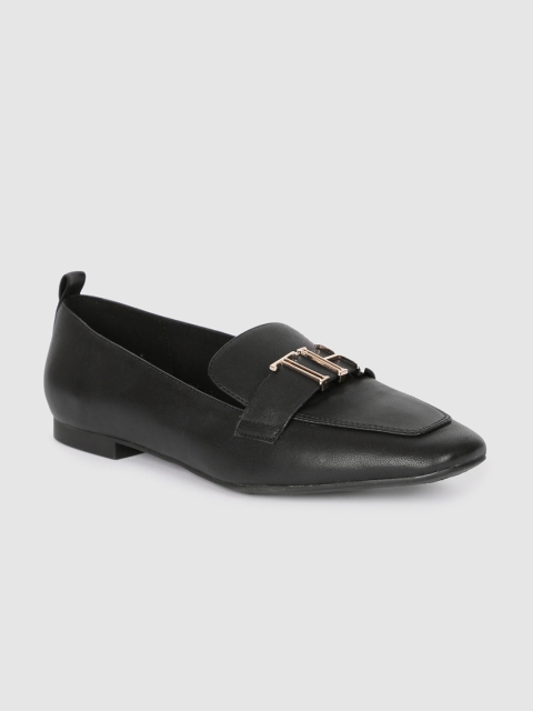 

Tommy Hilfiger Women Black Leather Loafers