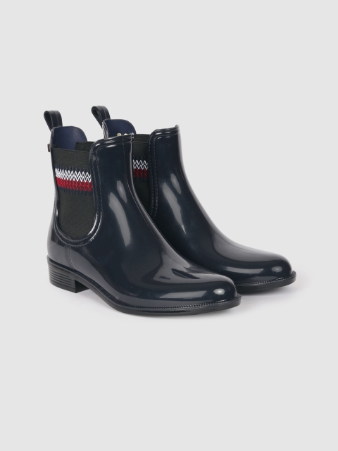 

Tommy Hilfiger Women Navy Blue Solid Mid-Top Flat Boots