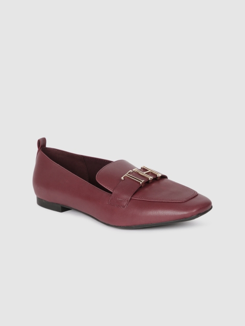 

Tommy Hilfiger Women Maroon Solid Leather Loafers