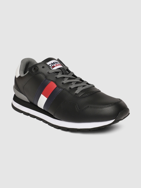 

Tommy Hilfiger Men Black JEANS LIFESTYLE RUNNER Leather Sneakers