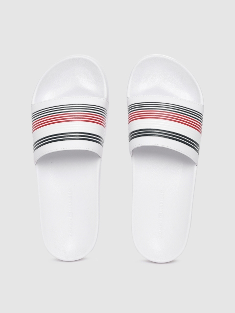 

Tommy Hilfiger Men White & Red Printed Sliders