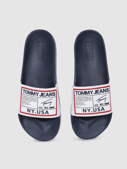

Tommy Hilfiger Men White & Black Printed Sliders