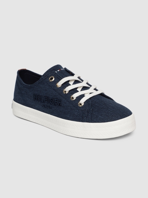 

Tommy Hilfiger Women Navy Blue Solid Sneakers
