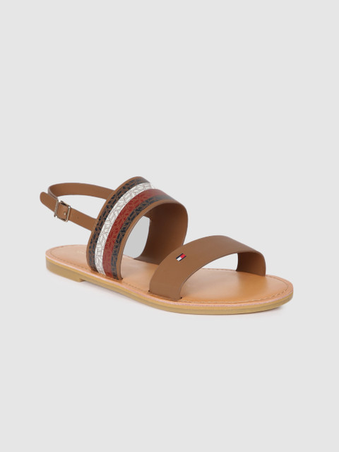 

Tommy Hilfiger Women Brown Striped Open Toe Flats