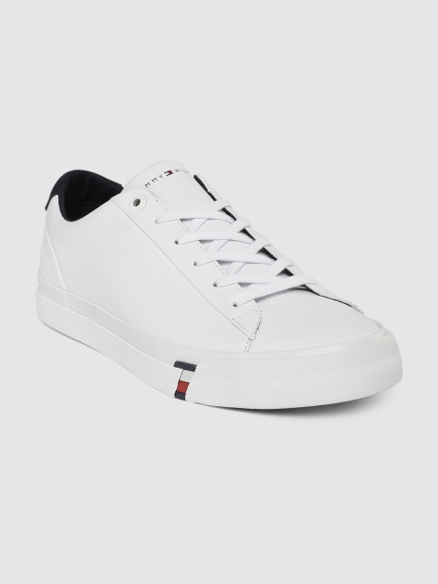 

Tommy Hilfiger Men White Solid Leather Sneakers