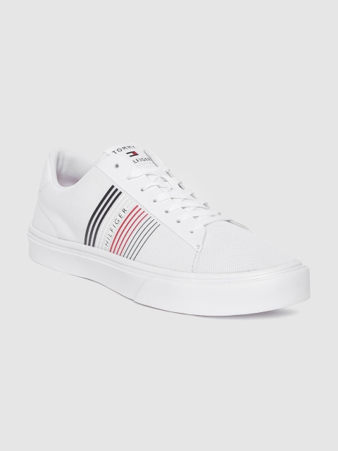 

Tommy Hilfiger Men White Lightweight Stripes Knit Sneakers