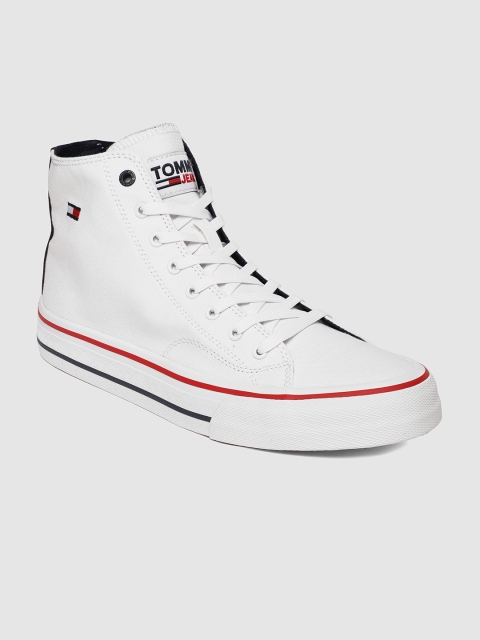 

Tommy Hilfiger Men White Solid Mid-Top Sneakers