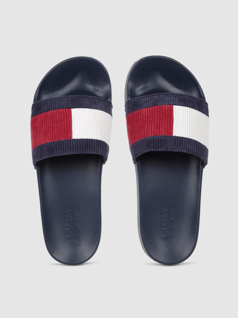 

Tommy Hilfiger Men Blue & Red Printed Sliders