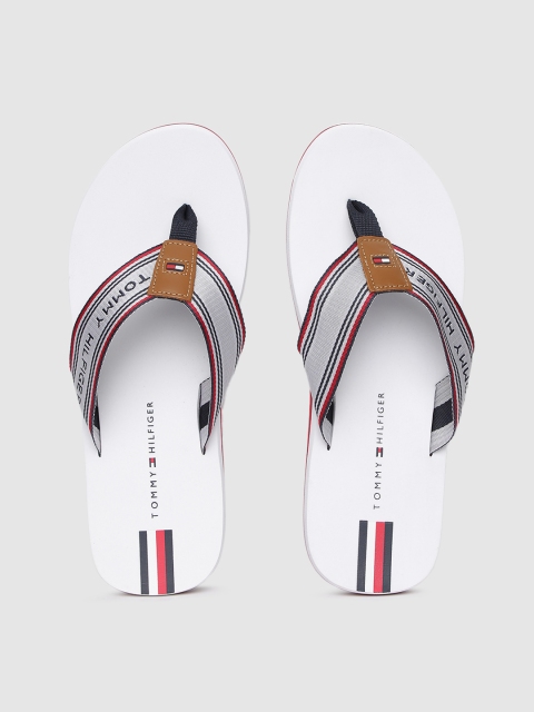 

Tommy Hilfiger Men White & Brown Printed Thong Flip-Flops