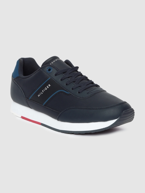 

Tommy Hilfiger Men Navy Blue Solid Corporate Leather Runner Sneakers