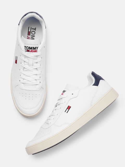

Tommy Hilfiger Men White Leather Sneakers