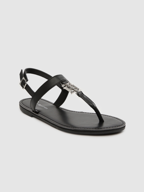 

Tommy Hilfiger Women Black Solid T-Strap Flats