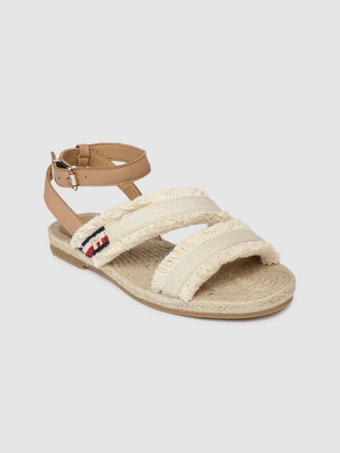 

Tommy Hilfiger Women Off-White Solid Open Toe Flats