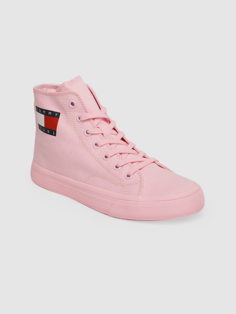 

Tommy Hilfiger Women Pink Solid Mid-Top Sneakers