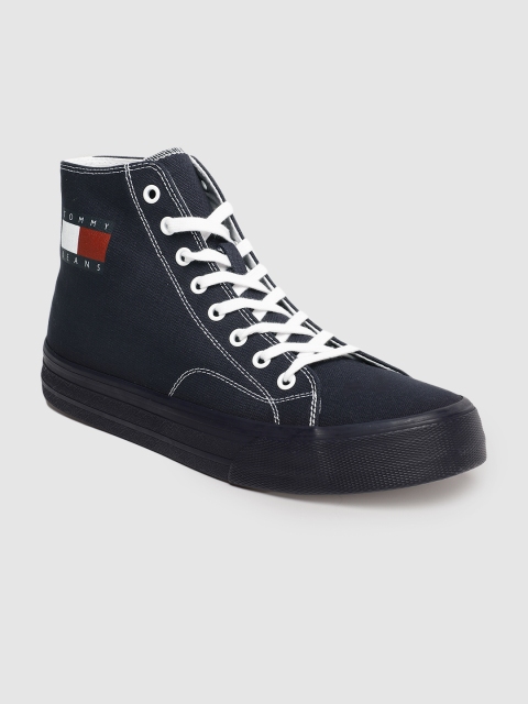 

Tommy Hilfiger Men Navy Blue Solid Mid-Top Sneakers