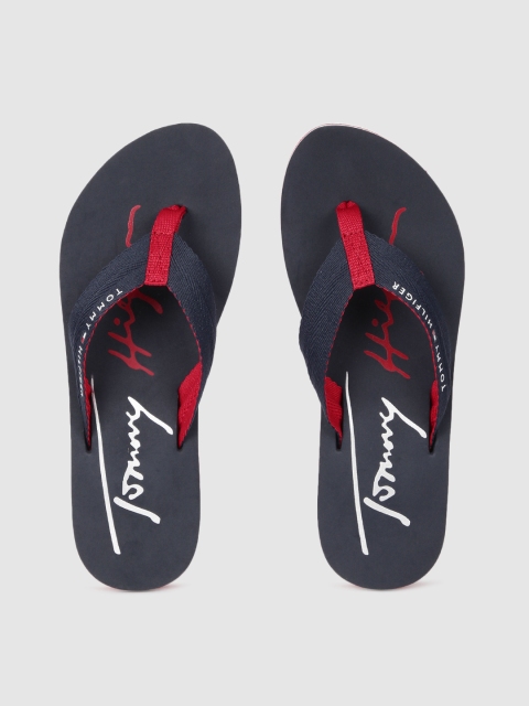

Tommy Hilfiger Women Navy Blue & Red Printed Thong Flip-Flops