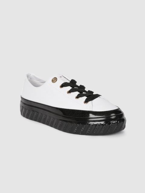 

Tommy Hilfiger Women White Leather Sneakers