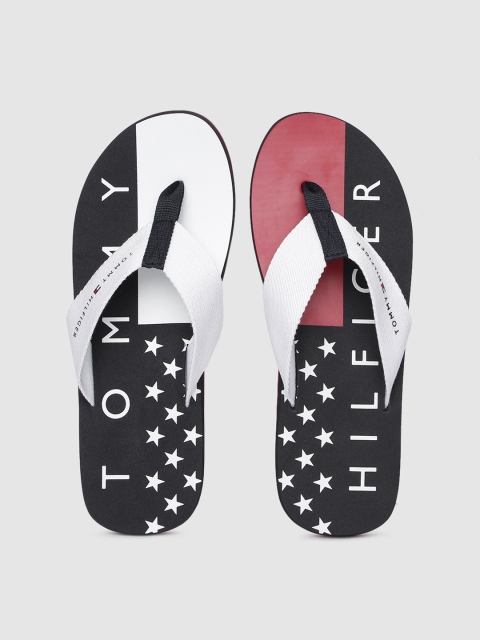 

Tommy Hilfiger Men White & Black Printed Thong Flip-Flops