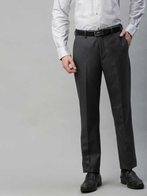 

Park Avenue Men Charcoal Grey Regular Fit Solid Formal Trousers