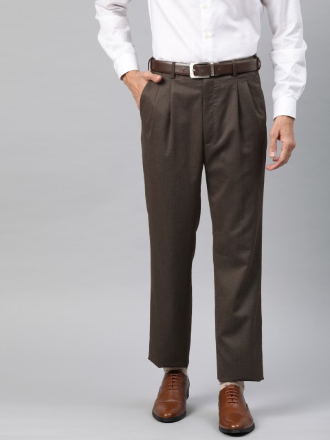 

Raymond Men Brown Regular Classic Fit Solid Formal Trousers