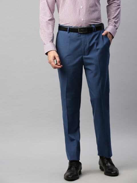 

Park Avenue Men Blue Neo Fit Checked Formal Trousers